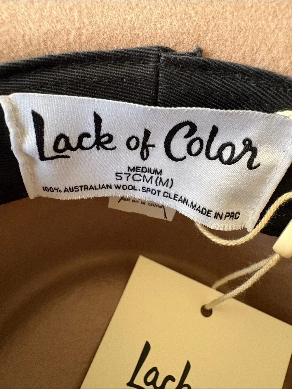 Lack Of Color Fawn Wide Brim Wool Rancher Hat NWT